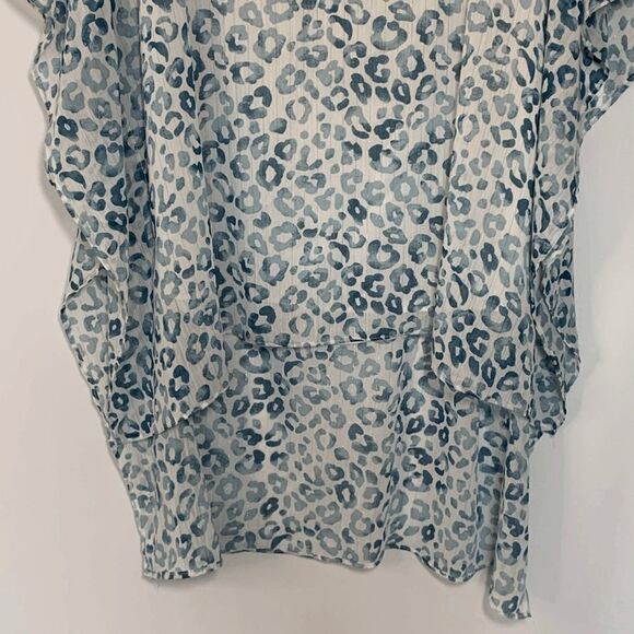 Cato Women's Abstract Print High Low Blue Mini Flowy Dress Size M - Picture 2 of 11